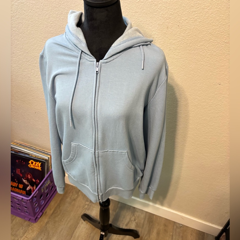 Women’s Eddie Bauer blue zip up hoodie Medium